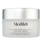 Medik8 Advanced Pro-Collagen+ Peptide Cream 50ml anti-wrinkle facial moisturiser in a white jar with silver lid, featuring GF MiniProtein and NAD+ Boost. Copy