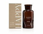 Ginger & Me Happy Bath Salts 500g with amber glass bottle and Happy branded packaging.