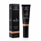 O Cosmedics 1SKIN Natural Fusion Treatment Foundation in Beige 30mL, showing foundation tube and black product packaging.