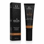 O Cosmedics 1SKIN Natural Fusion Treatment Foundation in Bronze #600, 30mL tube with matching product packaging.