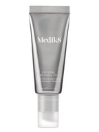 Medik8 Crystal Retinal 10 Night Serum 30ml in silver tube with pump applicator, ultra-strength vitamin A retinal serum on white background.