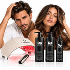EXO-GROW Complete Hair and Scalp System Bundle featuring O Cosmedics LED device, EXO-GROW Shampoo, Conditioner and Scalp Mask