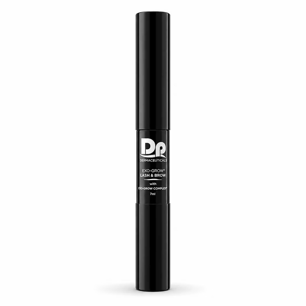 DP Dermaceuticals EXO-GROW Lash & Brow Serum 7ml black applicator tube on white background