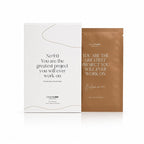Ginger & Me B3 Glow Sheet Masks pack of 5 in white and bronze packaging on a white background