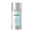 Medik8 Copper PCA Peptides 30ml mineral antioxidant peptide serum in a silver pump bottle with turquoise detailing on a white background. 