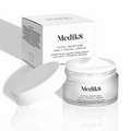 Medik8 Total Moisture Daily Facial Cream 50ml in an open jar showing rich white moisturising cream, with lid and original product packaging.