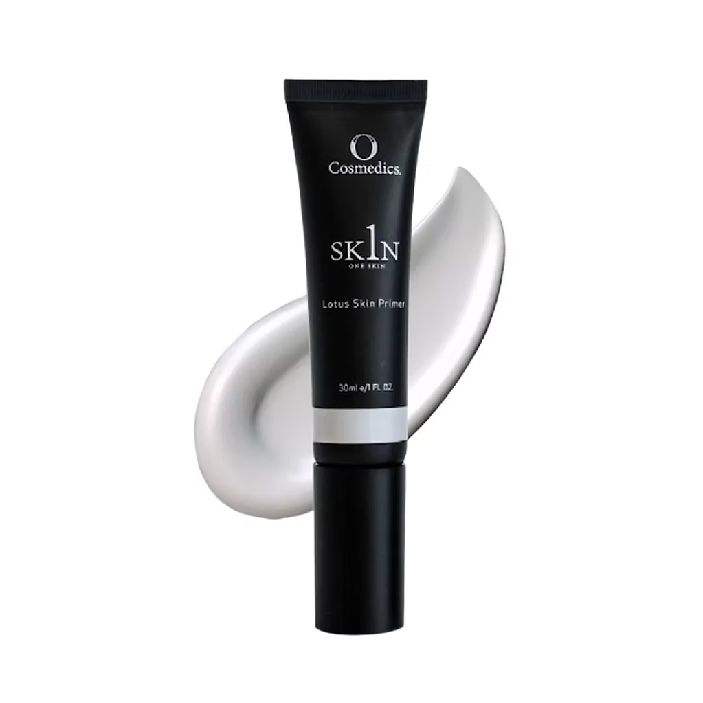 O Cosmedics 1SKIN Lotus Primer 30mL black tube, a plant-based hydrating makeup primer.