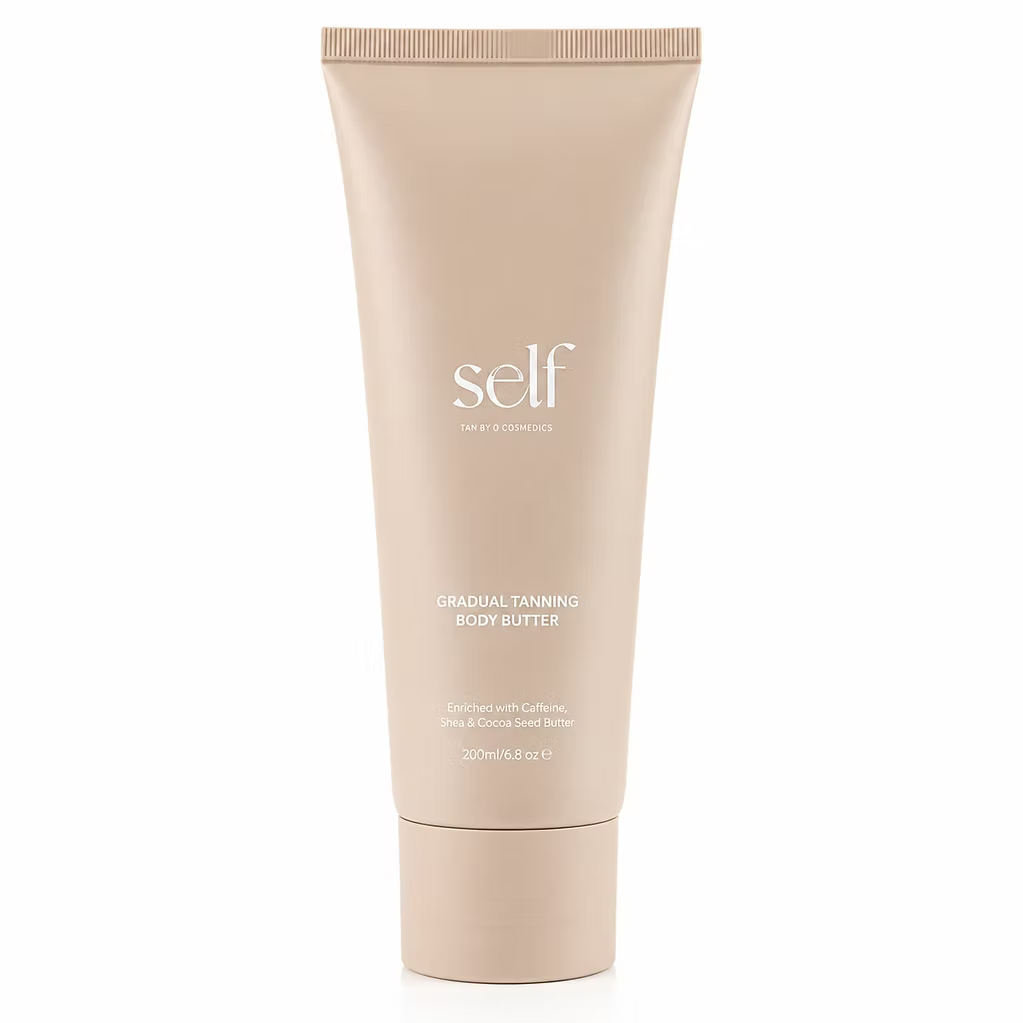 SELF Tan by O Cosmedics Gradual Tanning Body Butter 200ml tube for a natural-looking, buildable tan