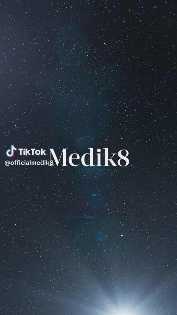 Medik8 Crystal Retinal Night Serum 30ml promotional video featuring Medik8 branding and a starry night background.